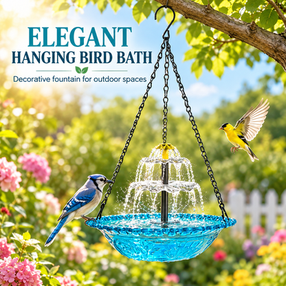 Hanging Glass Bird Bath Fountain