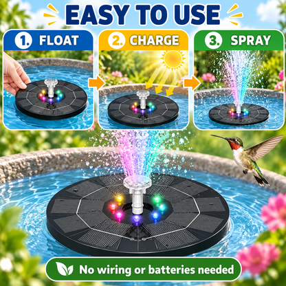 Solar Fountain Pump with LED Lights