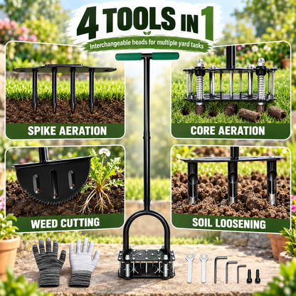 4-in-1 Manual Lawn Aerator & Edger