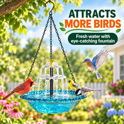 Hanging Glass Bird Bath Fountain