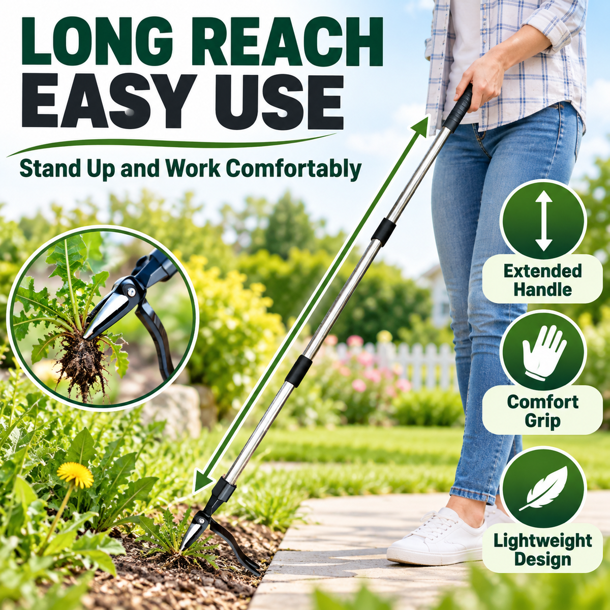 Long-Handle Manual Weed Remover