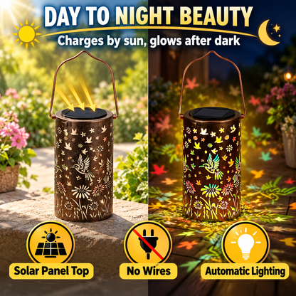 Solar Hummingbird Garden Lantern