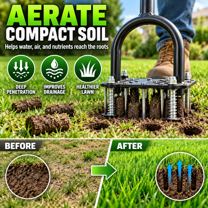 4-in-1 Manual Lawn Aerator & Edger