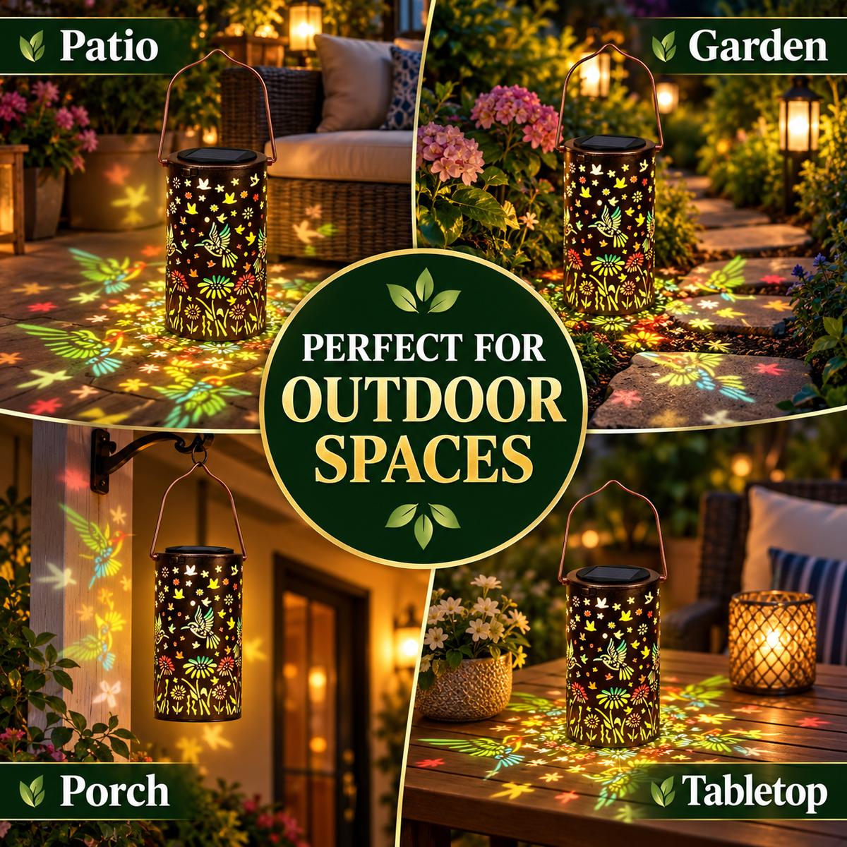 Solar Hummingbird Garden Lantern