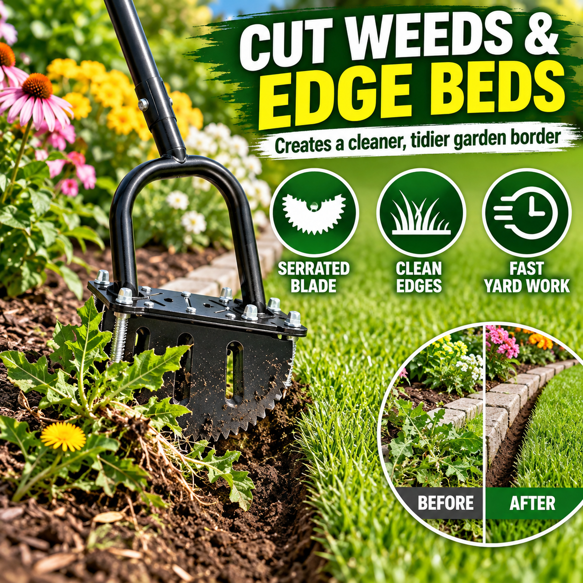 4-in-1 Manual Lawn Aerator & Edger