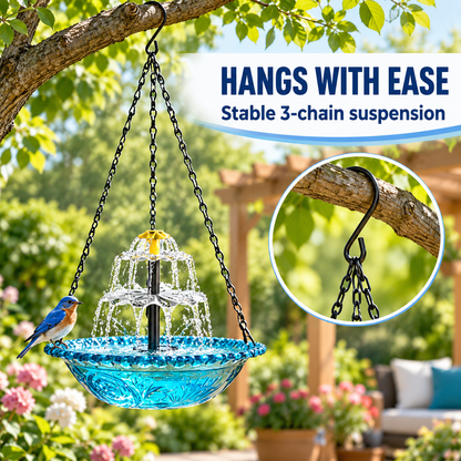Hanging Glass Bird Bath Fountain