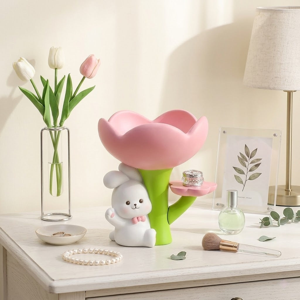 Creative Rabbit & Tulip Desktop Organizer