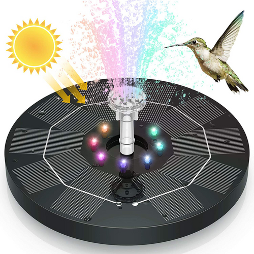 Solar Fountain Pump with LED Lights