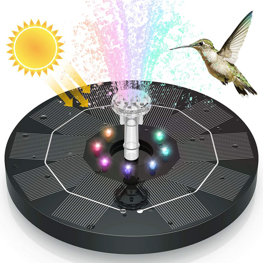 Solar Fountain Pump with LED Lights
