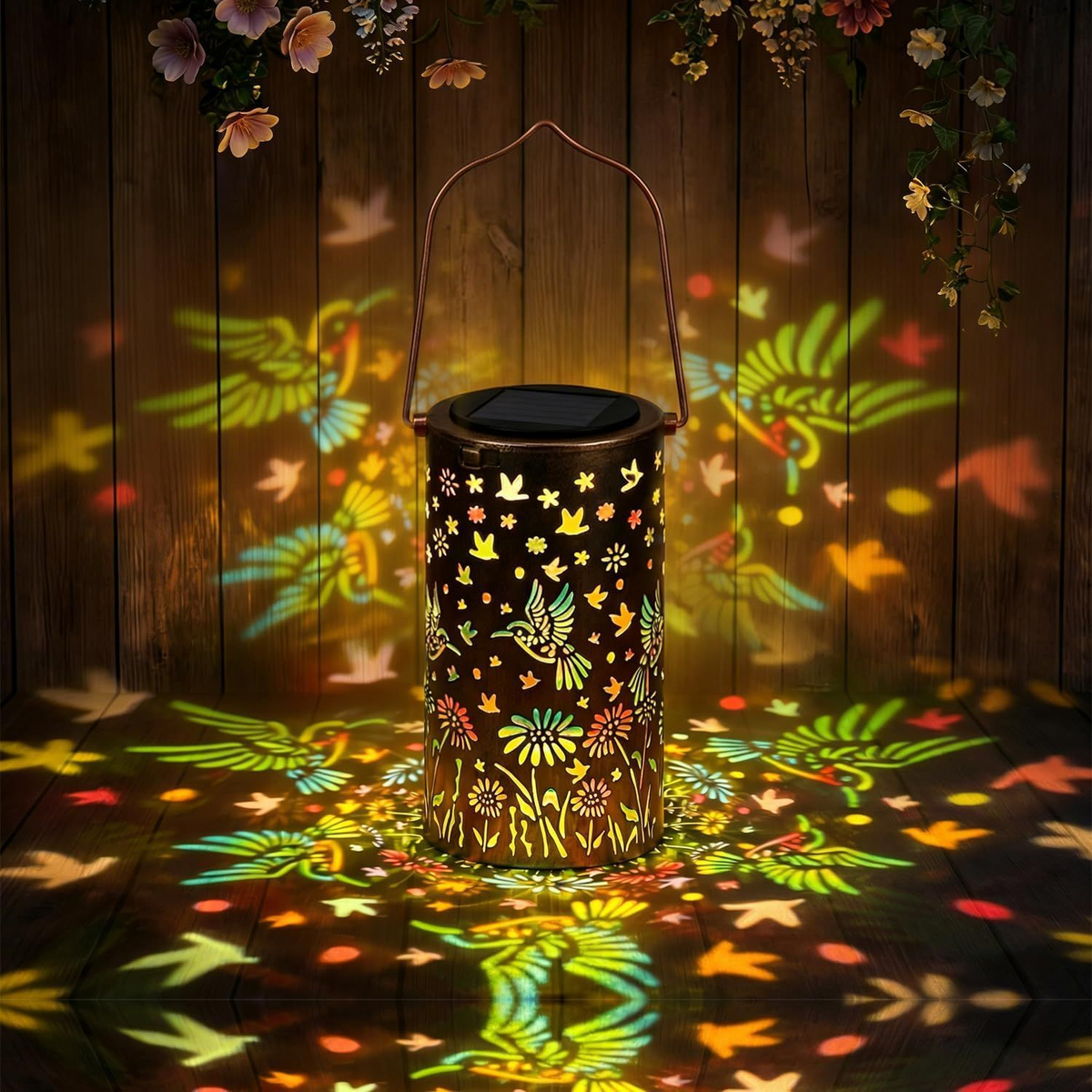 Solar Hummingbird Garden Lantern