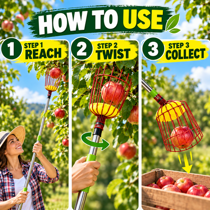 Fruit Picker Tool with Extension Pole