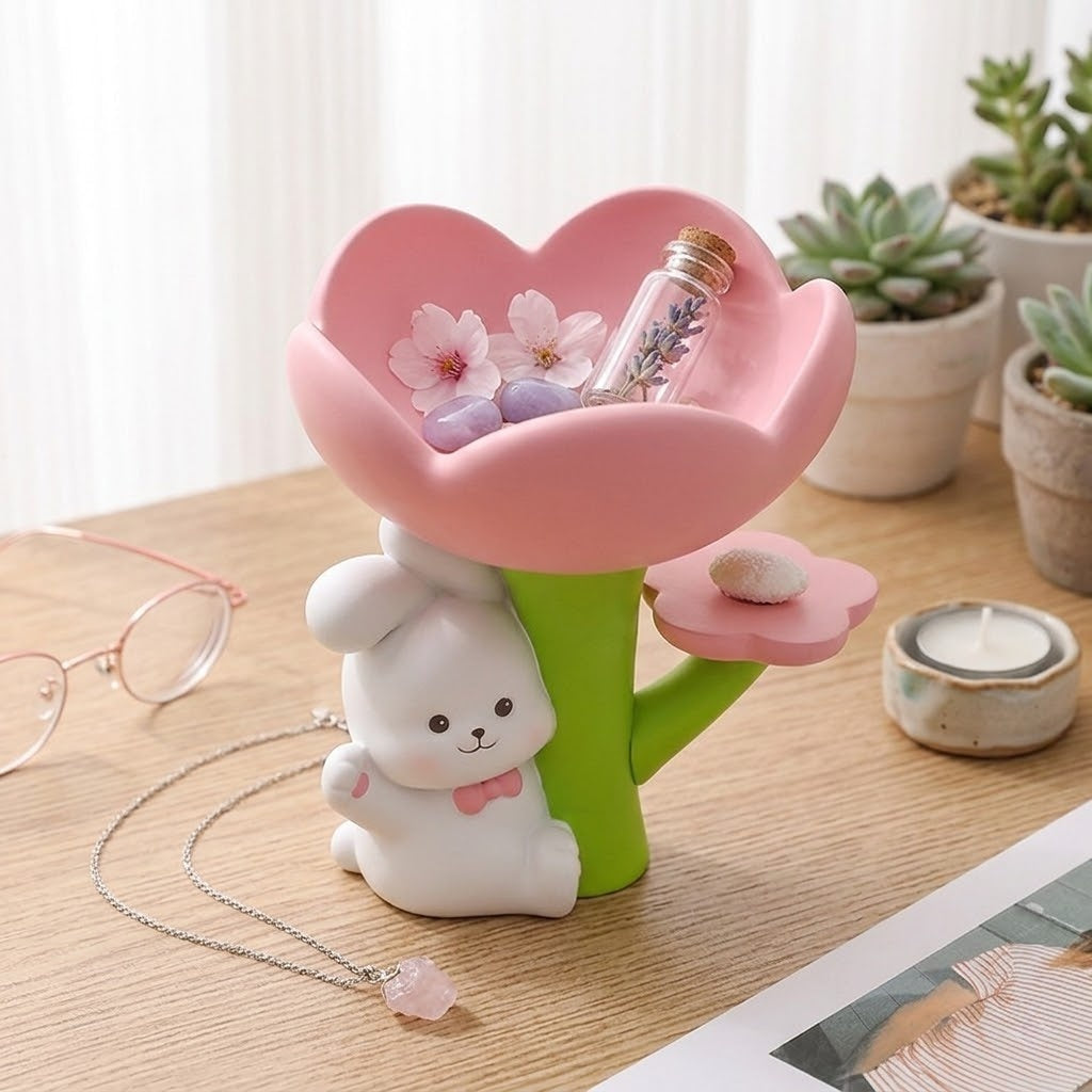 Creative Rabbit & Tulip Desktop Organizer