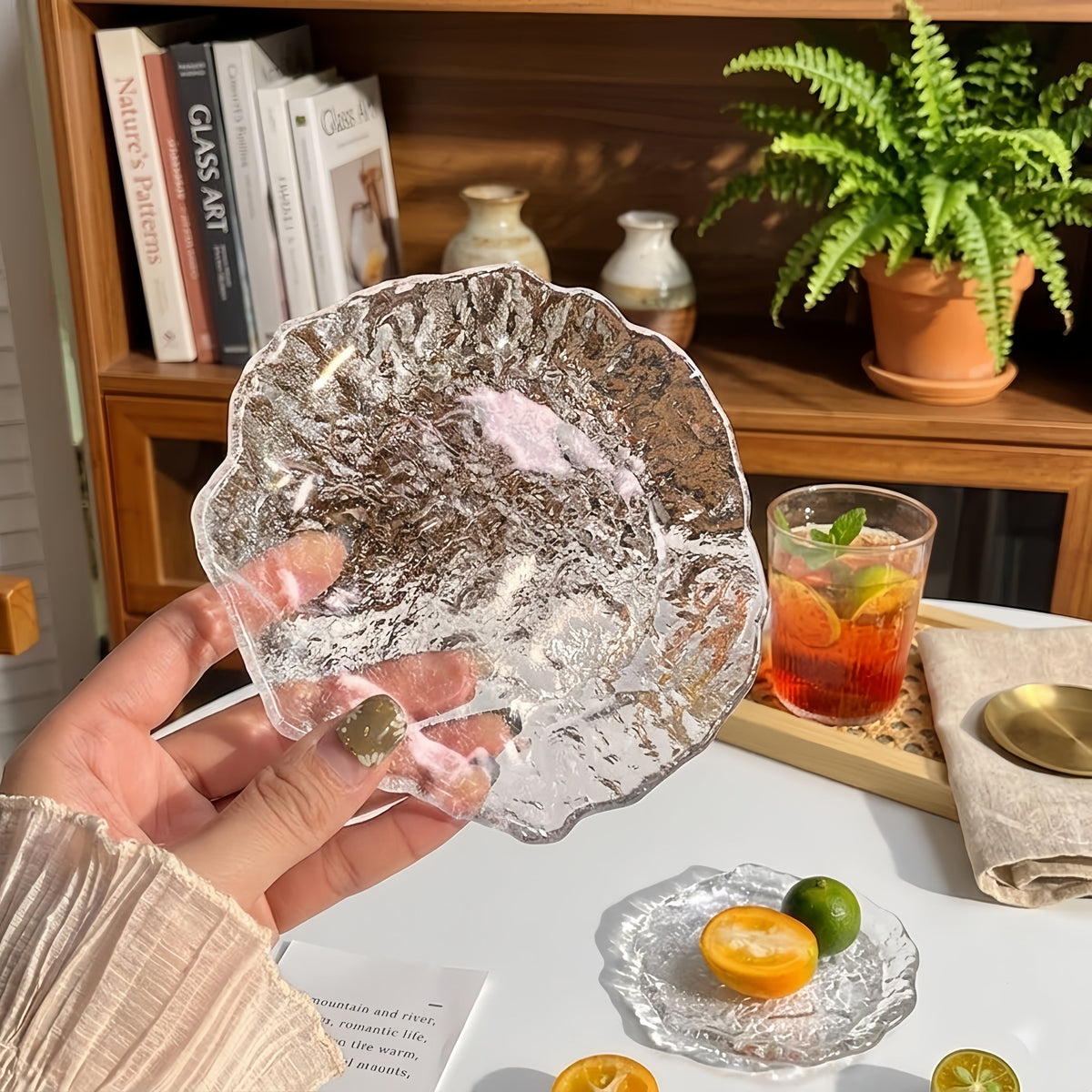 Dreamy Ice-Dew Series | Irregular  Art Glass Plates