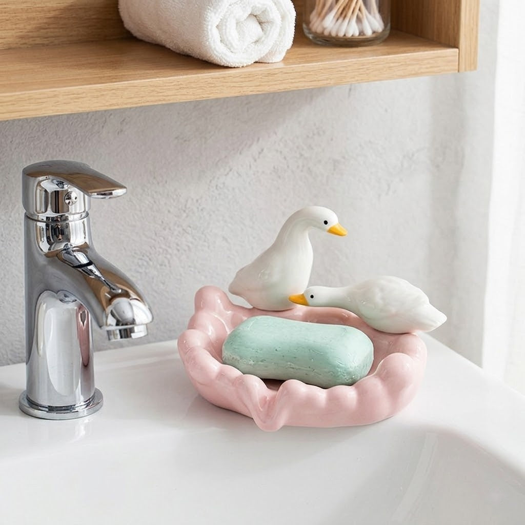 Couple Ducks Ceramic Jewelry & Soap Tray