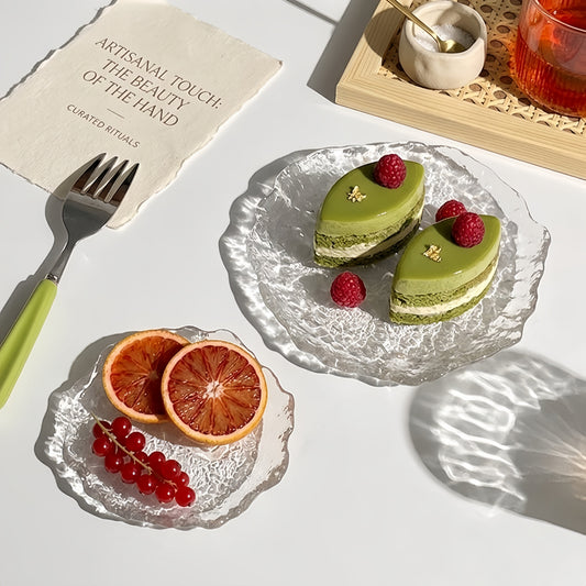 Dreamy Ice-Dew Series | Irregular  Art Glass Plates
